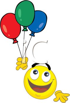238x350 Smiley Holding A Bunch Of Balloons