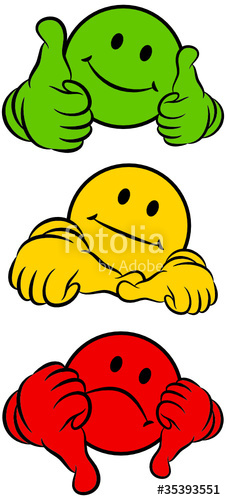 226x500 Smileys 2 Thumbs Greenyellowred Stock Image And Royalty Free