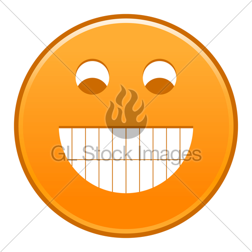 500x500 Orange Smiling Face Cheerful Smiley Happy Emoticon Gl Stock Images