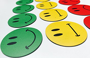 355x230 30 Colourful Smiley Face Magnets (10 Red 10 Green Smiling Smiley