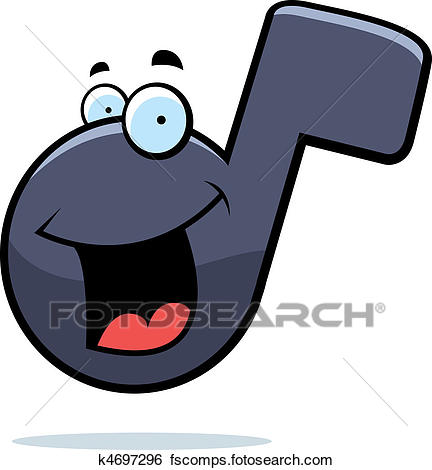432x470 Clip Art Of Music Note Smiling K4697296
