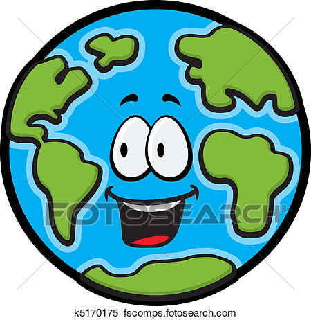 450x462 Clipart Of Earth Smiling K5170175