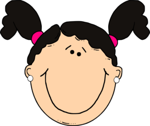 298x249 Smiling Girl With Dark Ponytails Clip Art