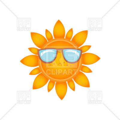 400x400 Smiling Sun With Face In Sunglasses Royalty Free Vector Clip Art