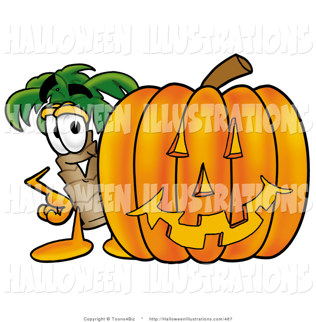 1024x1044 Halloween Clip Art Of A Smiling Palm Tree Mascot Cartoon Character