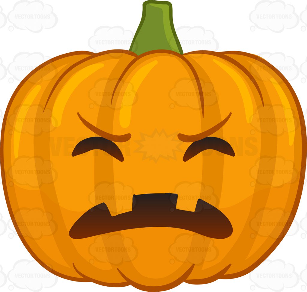 1024x975 A Frustrated Halloween Pumpkin Cartoon Clipart