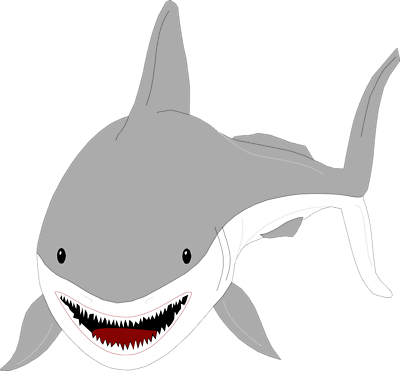 400x371 Shark Fin Clip Art Smiling Clipart Size 3