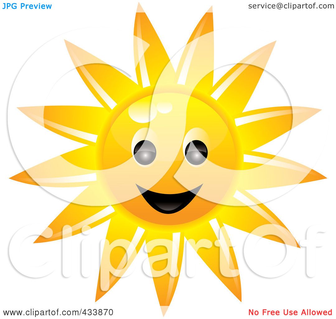 1080x1024 Royalty Free (Rf) Clipart Illustration Of A Smiling Sun Face By