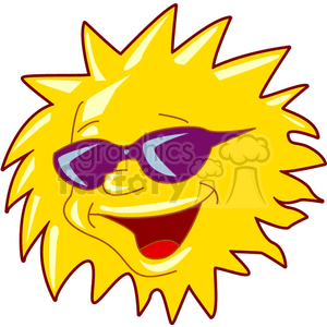 300x300 Royalty Free Smiling Sun Wearing Sunglasses 151016 Vector Clip Art