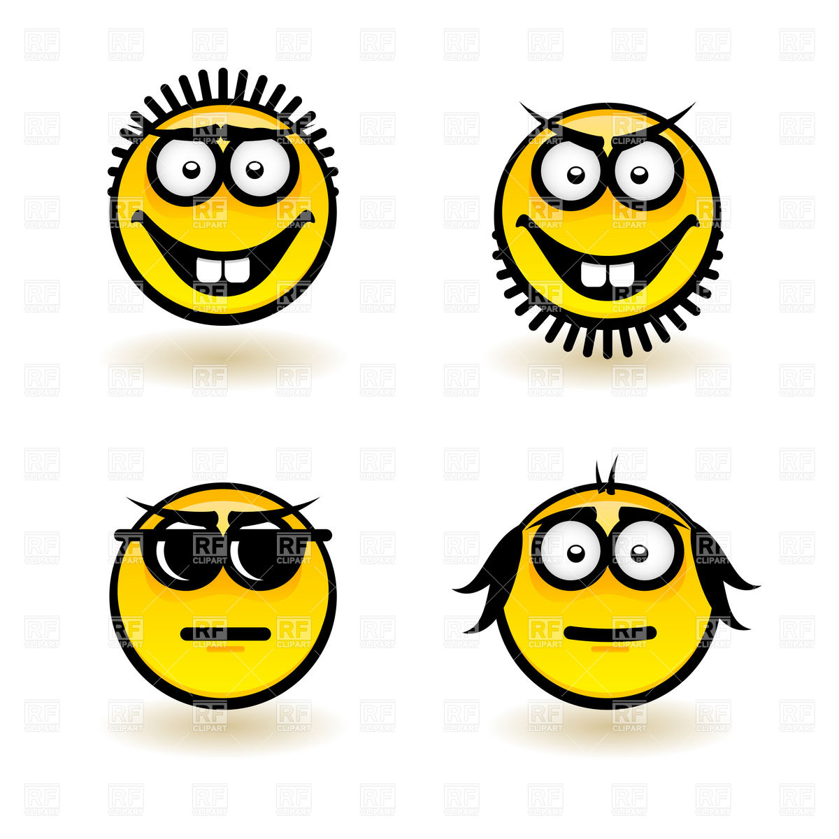 1200x1200 Smiley Face Icons With Emotions