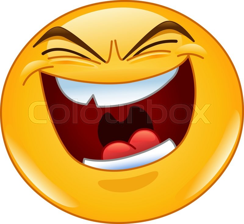 800x735 Emoticon With Evil Laugh Stock Vector Colourbox