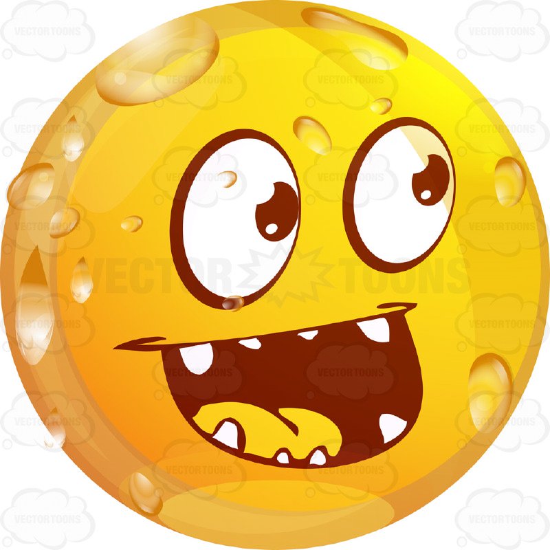 800x800 Laughing Wet Yellow Smiley Face Emoticon With Pointy Teethy, Wide