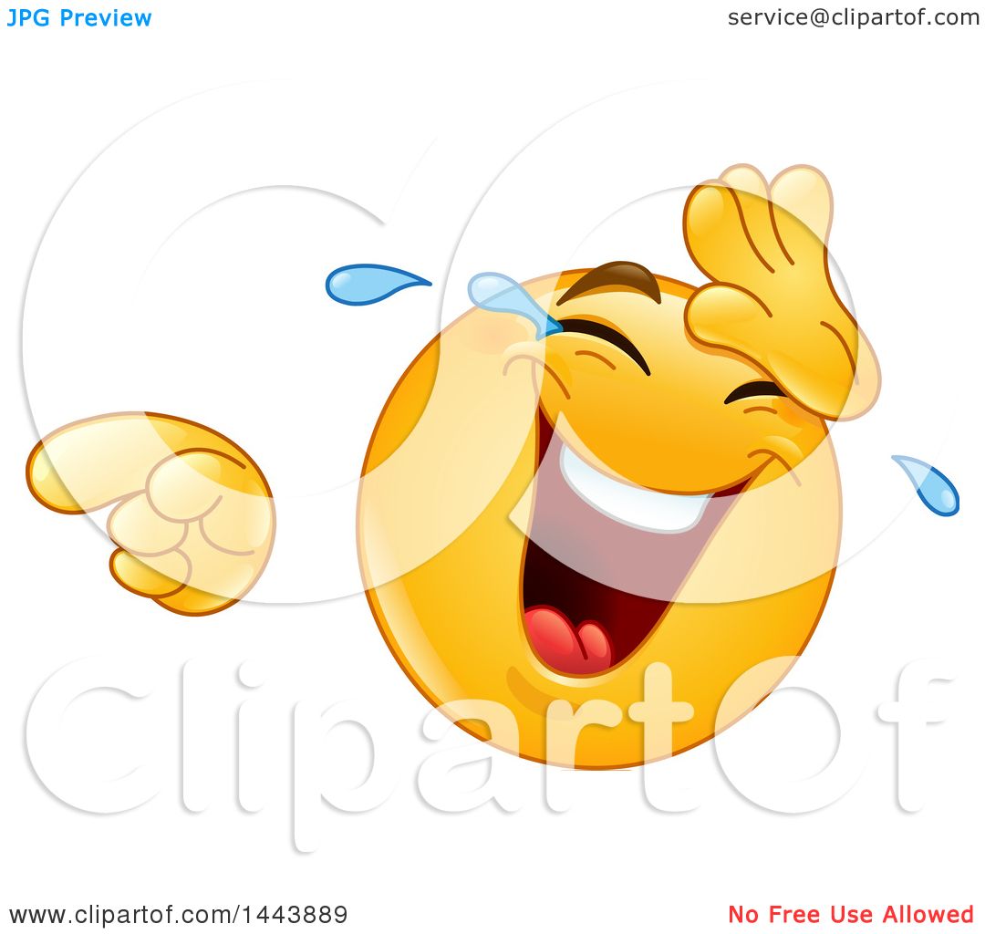 1080x1024 Clipart Of A Cartoon Yellow Emoji Smiley Face Emoticon Laughing