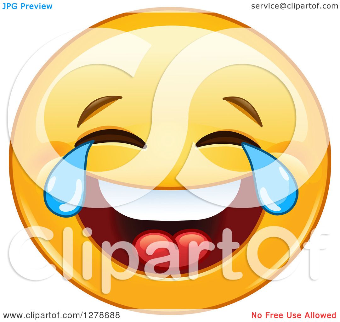 1080x1024 Clipart Of A Yellow Smiley Face Emoticon Laughing So Hard He'S