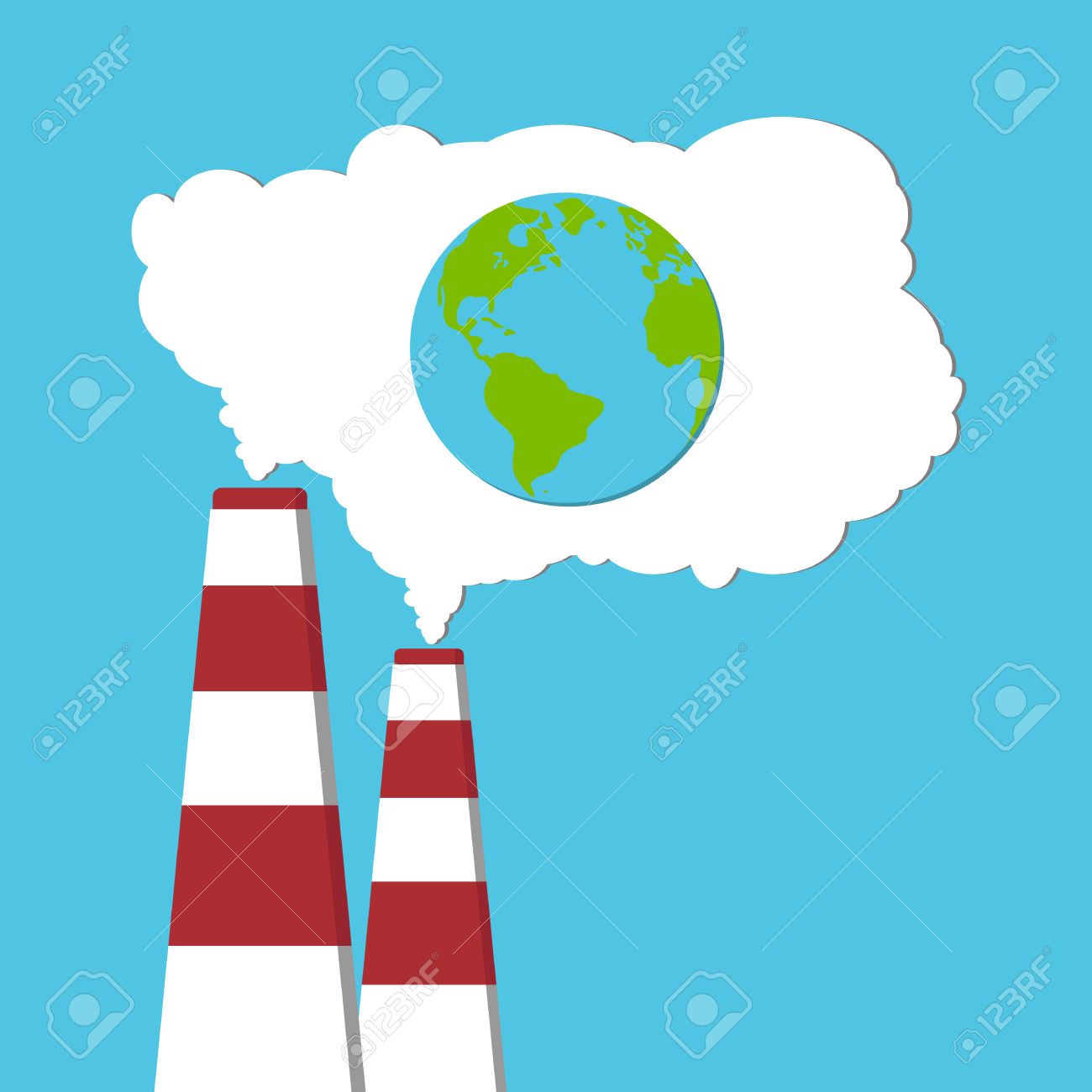 1300x1300 Pollution Of Environment From Industry Smoke Co2 Emitting. Earth
