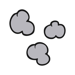 300x300 Freehand Drawn Black And White Cartoon Smoke Clouds Royalty Free