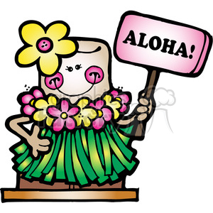 300x300 Royalty Free Smore Hawaiin Aloha Girl Col 387571 Vector Clip Art