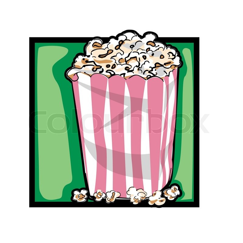 800x800 Classic Clip Art Graphic Icon With Popcorn Stock Vector Colourbox