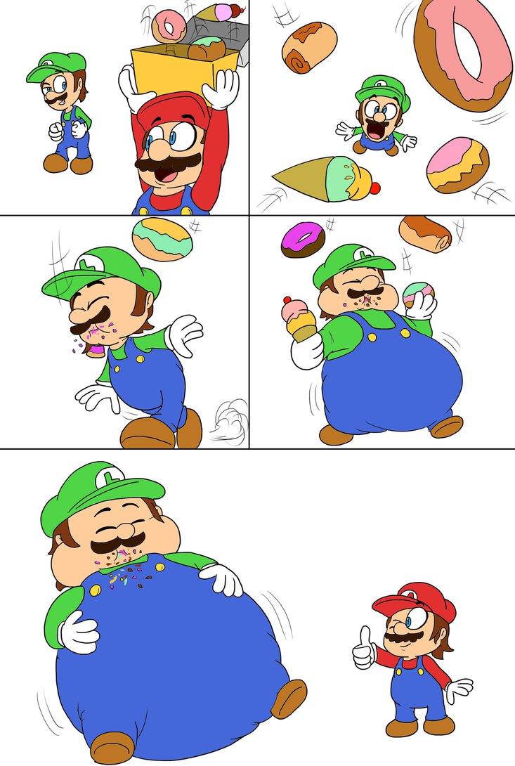 733x1090 Luigi's Snack Time By Juacoproductionsarts