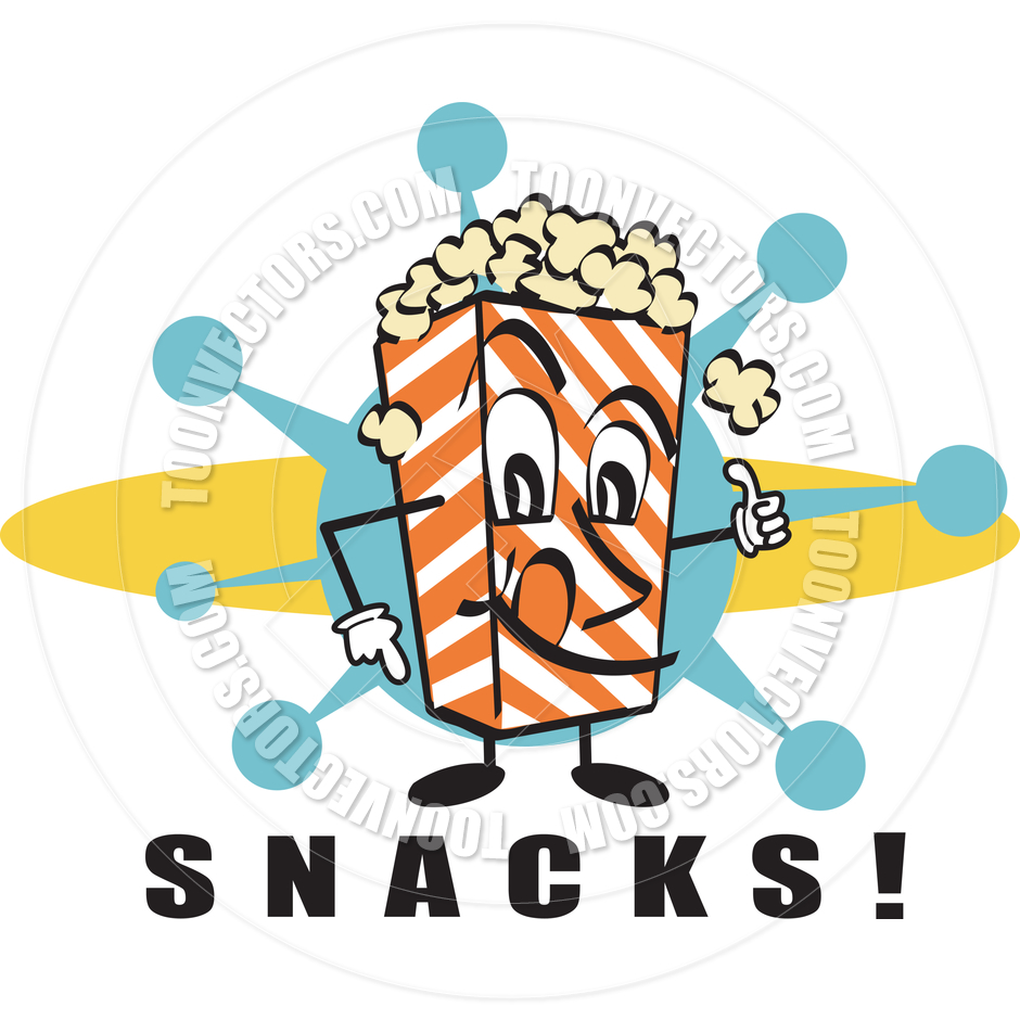 940x940 Cartoon Popcorn Snacks Vector Illustration By Clip Art Guy Toon