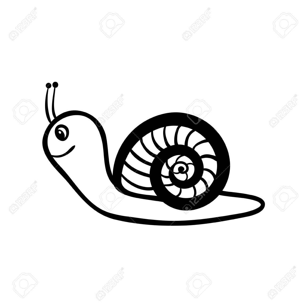1300x1300 Drawn Snail Black And White