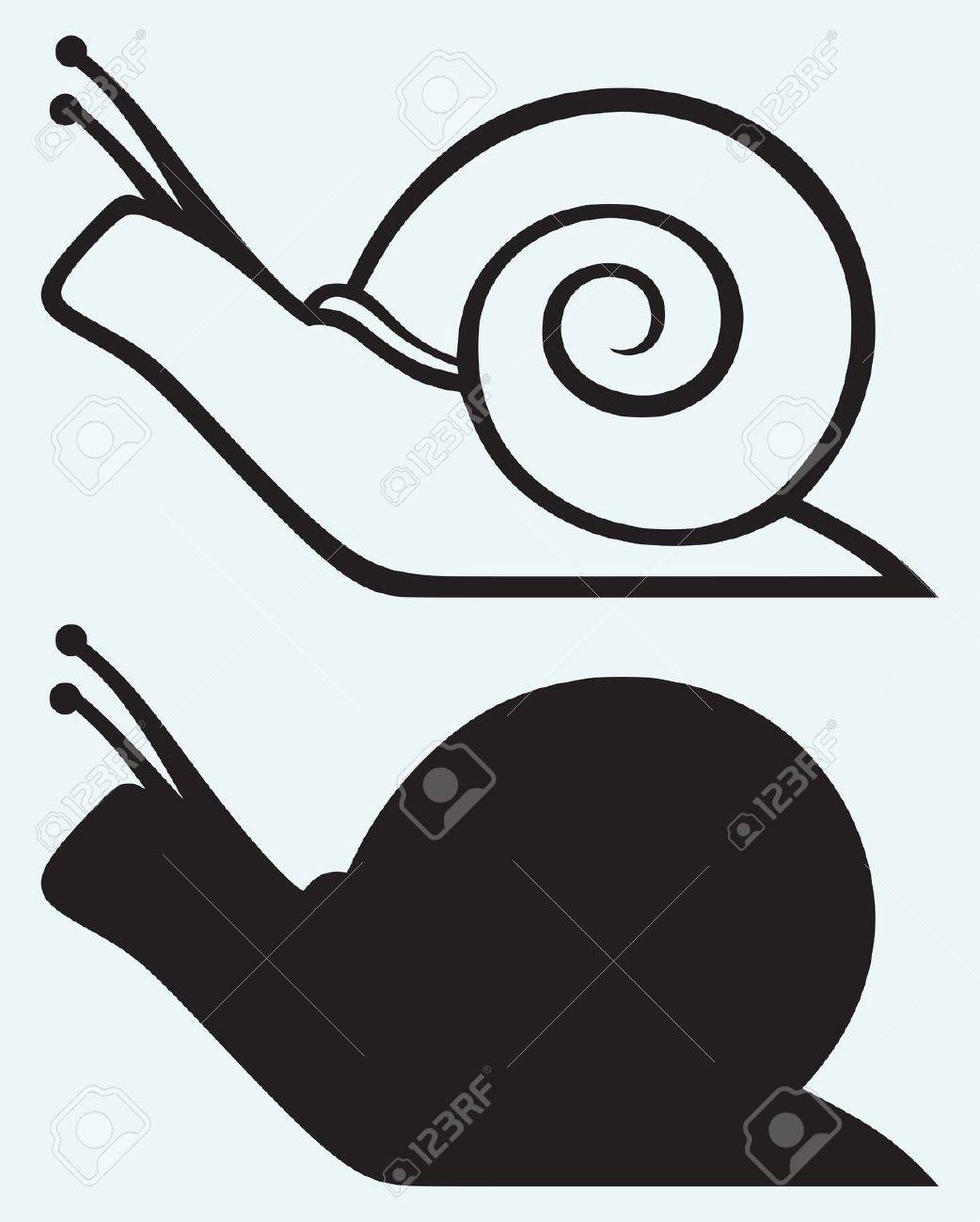 1042x1300 Snail Isolated On Blue Background Royalty Free Cliparts, Vectors