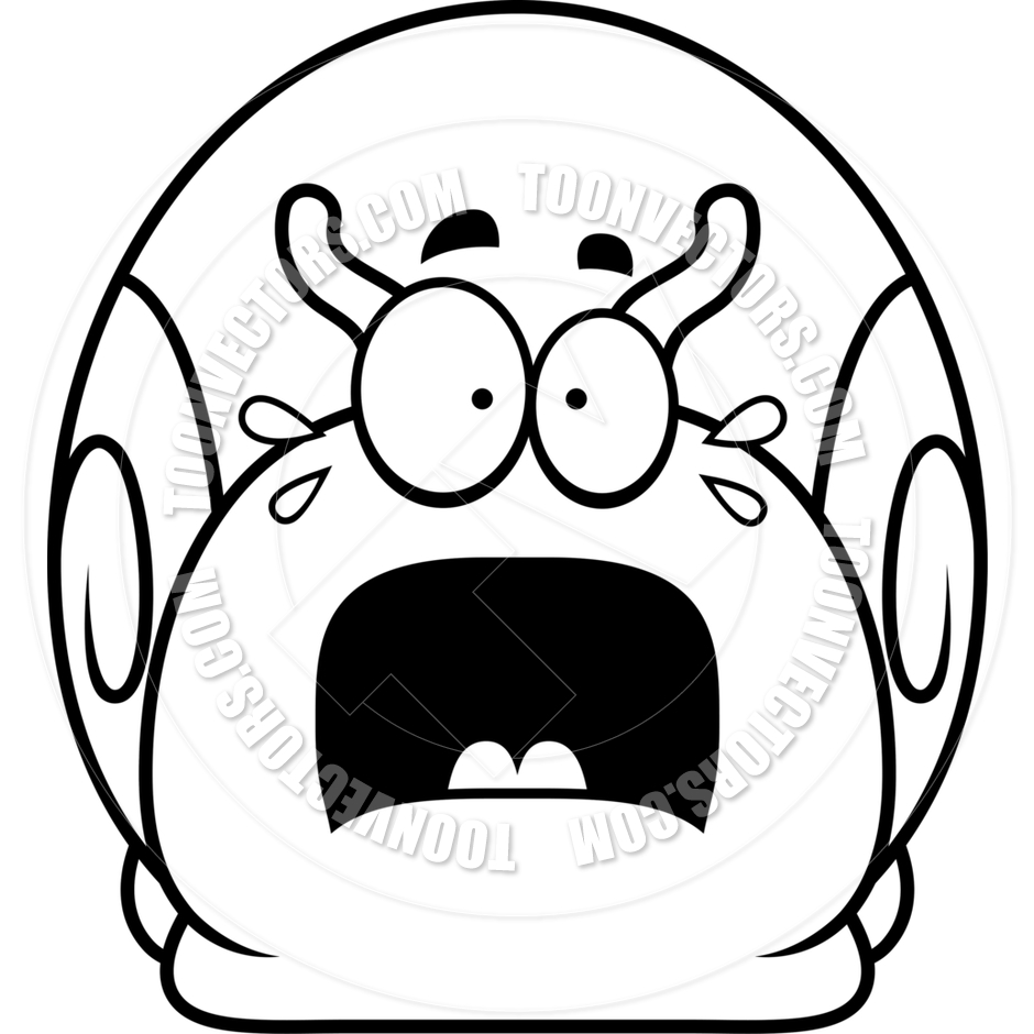 940x940 Cartoon Little Snail Scared (Black And White Line Art) By Cory
