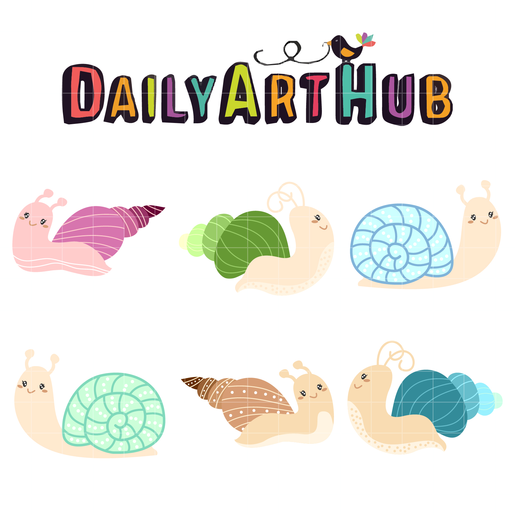 1650x1650 Snail Art Clip Art Set Daily Art Hub