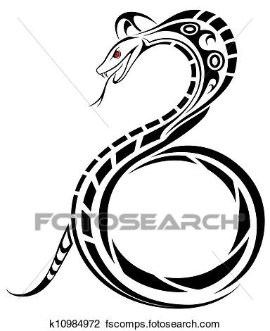 384x470 Clipart Of Vector Snake K10984972