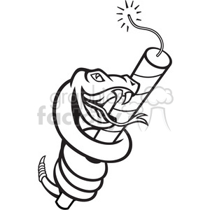 300x300 Royalty Free Black And White Snake Rattle Dynamite 388174 Vector