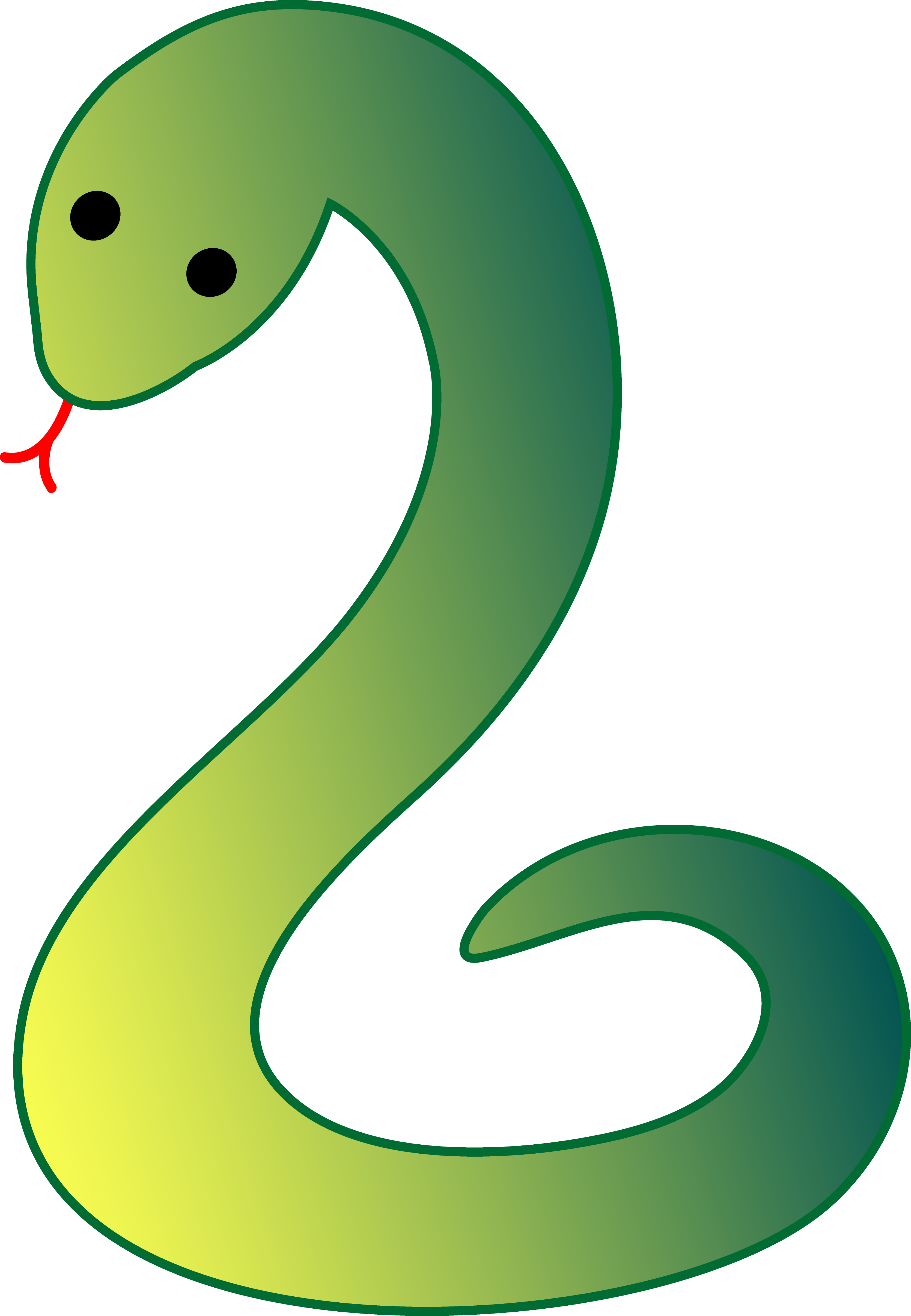 3338x4822 Simple Green Snake Clip Art