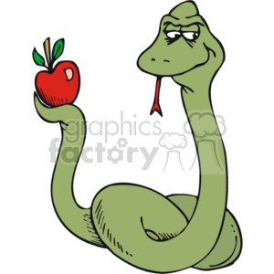 300x300 Royalty Free The Snake Holding The Forbidden Fruit 164639 Vector