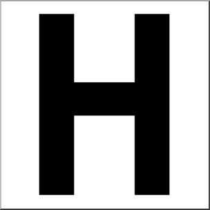 304x304 Clip Art Alphabet Set 00 H Upper Case Bw I Abcteach