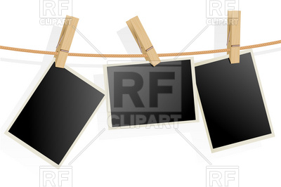 400x266 Three Photo Frames On Clothesline Royalty Free Vector Clip Art