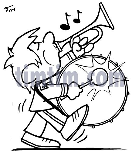 458x503 Marching Band Bass Drum Snare Sketch Clipart