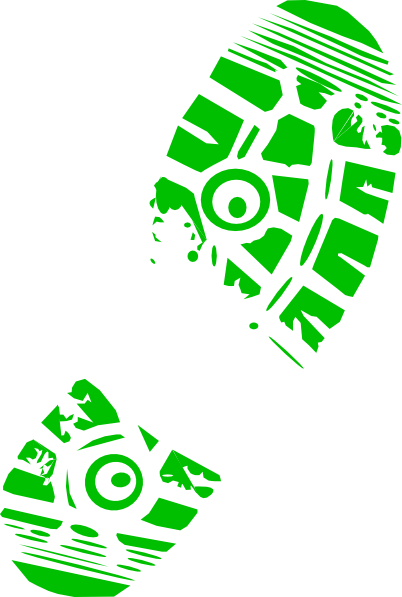 402x597 Green Running Shoe Print Clipart