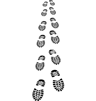 380x400 Running Footprints Clipart