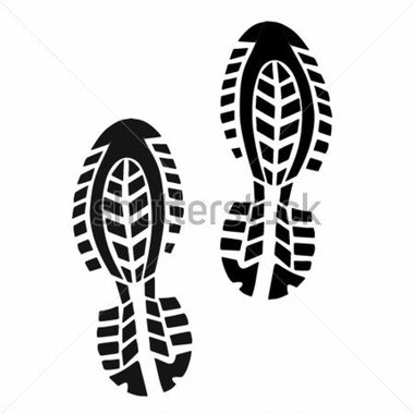 380x380 Shoe Print Black And White Clipart