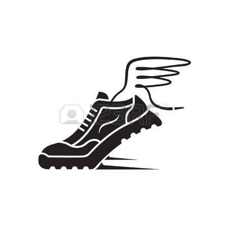 450x450 Speeding Running Sport Shoe Icon With Wings Royalty Free Cliparts
