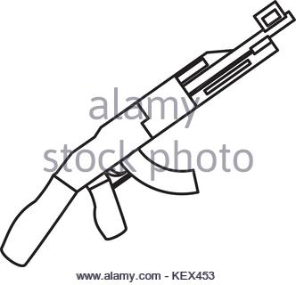 332x320 Sniper Rifle Icon. White Background With Shadow Design. Vector