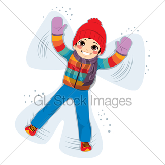 325x325 Boy Making A Snow Angel Gl Stock Images