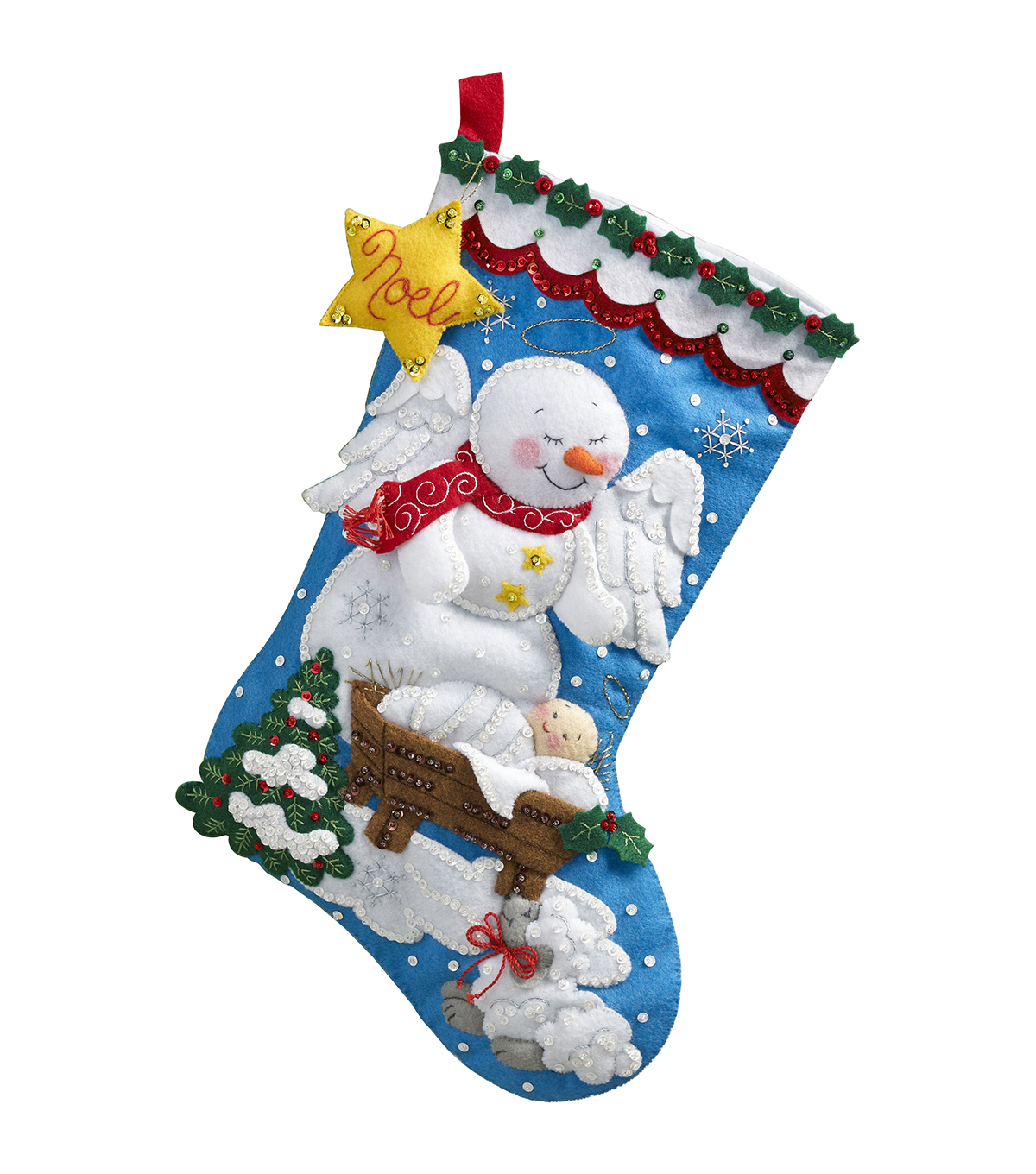 1200x1360 18 Stocking Felt Applique Kit Snow Angel Joann