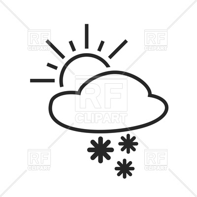 400x400 Cloudy Weather With Sun And Snow Icon Royalty Free Vector Clip Art