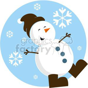 300x300 Royalty Free Snowman With Brown Hat And Brown Boots 381024 Vector