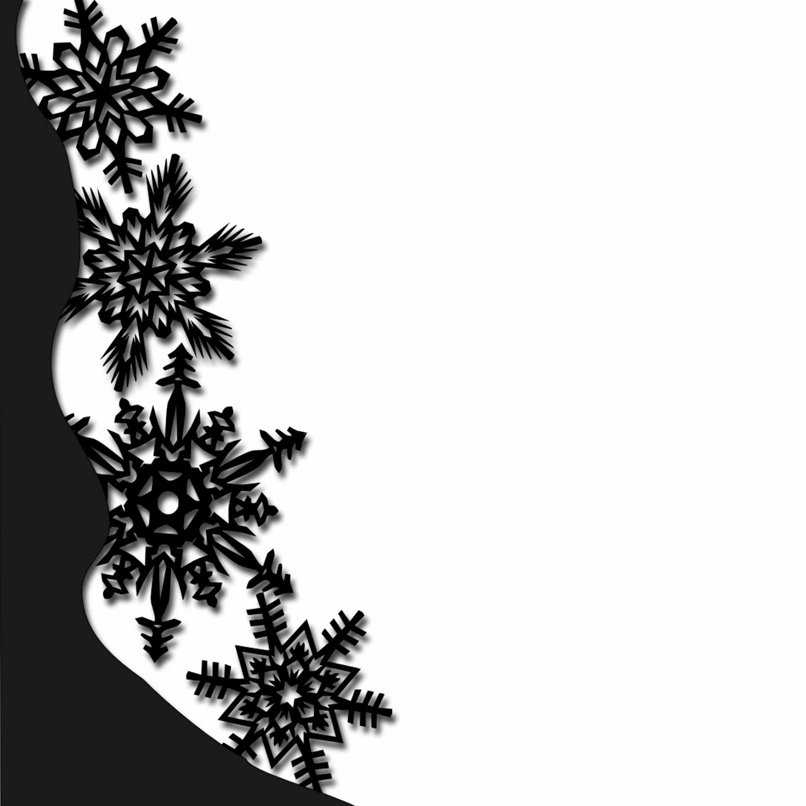 1600x1600 Free Black And White Snowflake Border Clipart