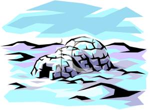 300x219 Large Igloo In The Snow Clip Art Image