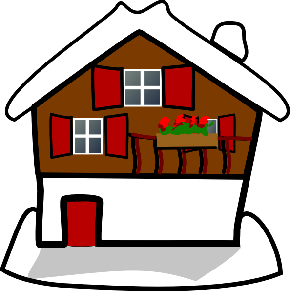 594x596 House Covered In Snow Clip Art