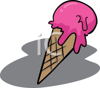 350x308 Picture Of Pink Ice Cream Inside Of A Sugar Cone In A Vector Clip