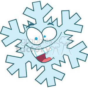 300x300 Royalty Free 3777 Cartoon Snowflake 381428 Vector Clip Art Image