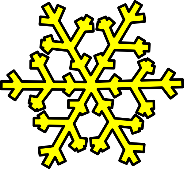 600x554 Yellow Snowflake Clip Art